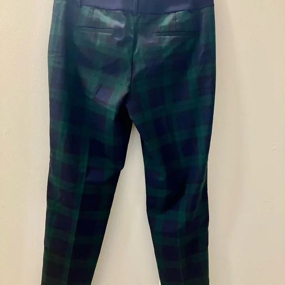 LOFT Green & Navy Plaid Cropped Pants - Picture 5 of 5